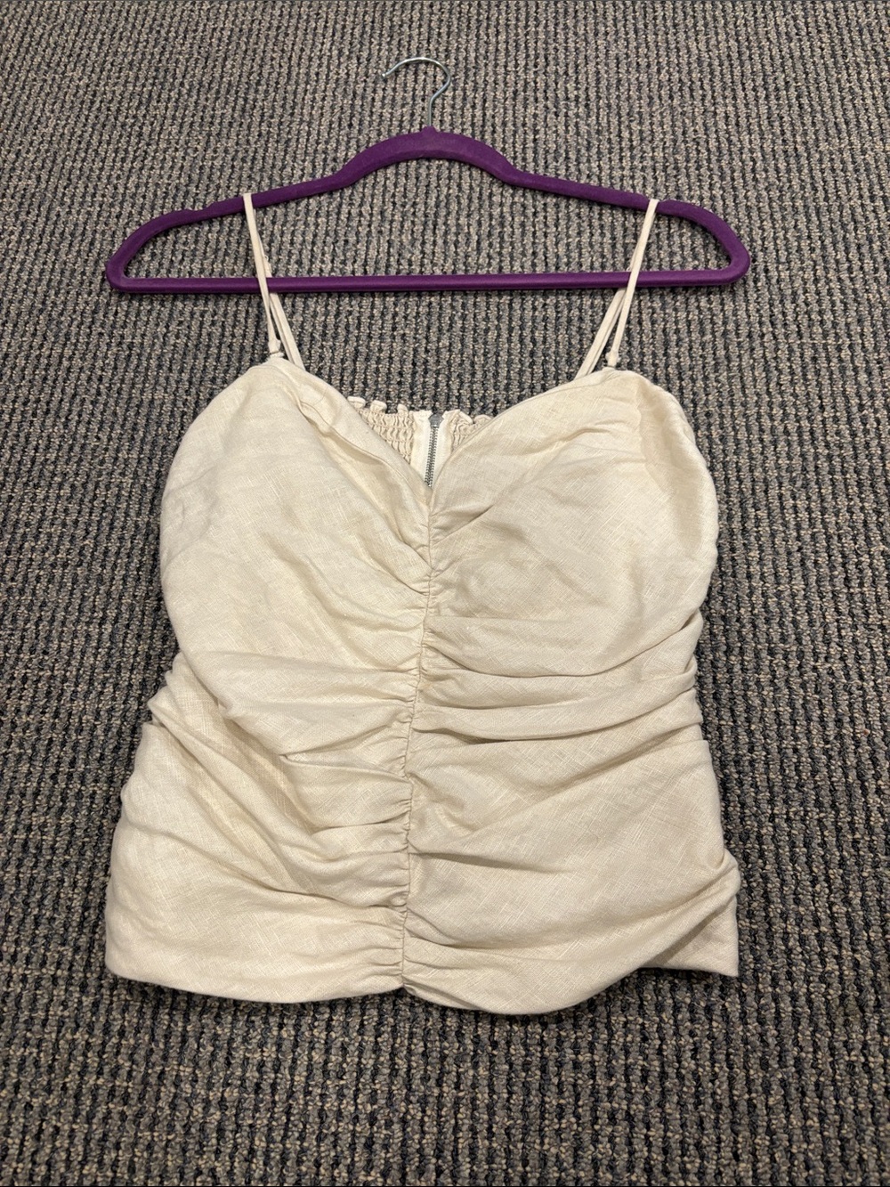 Reformation Cream Ruched tank